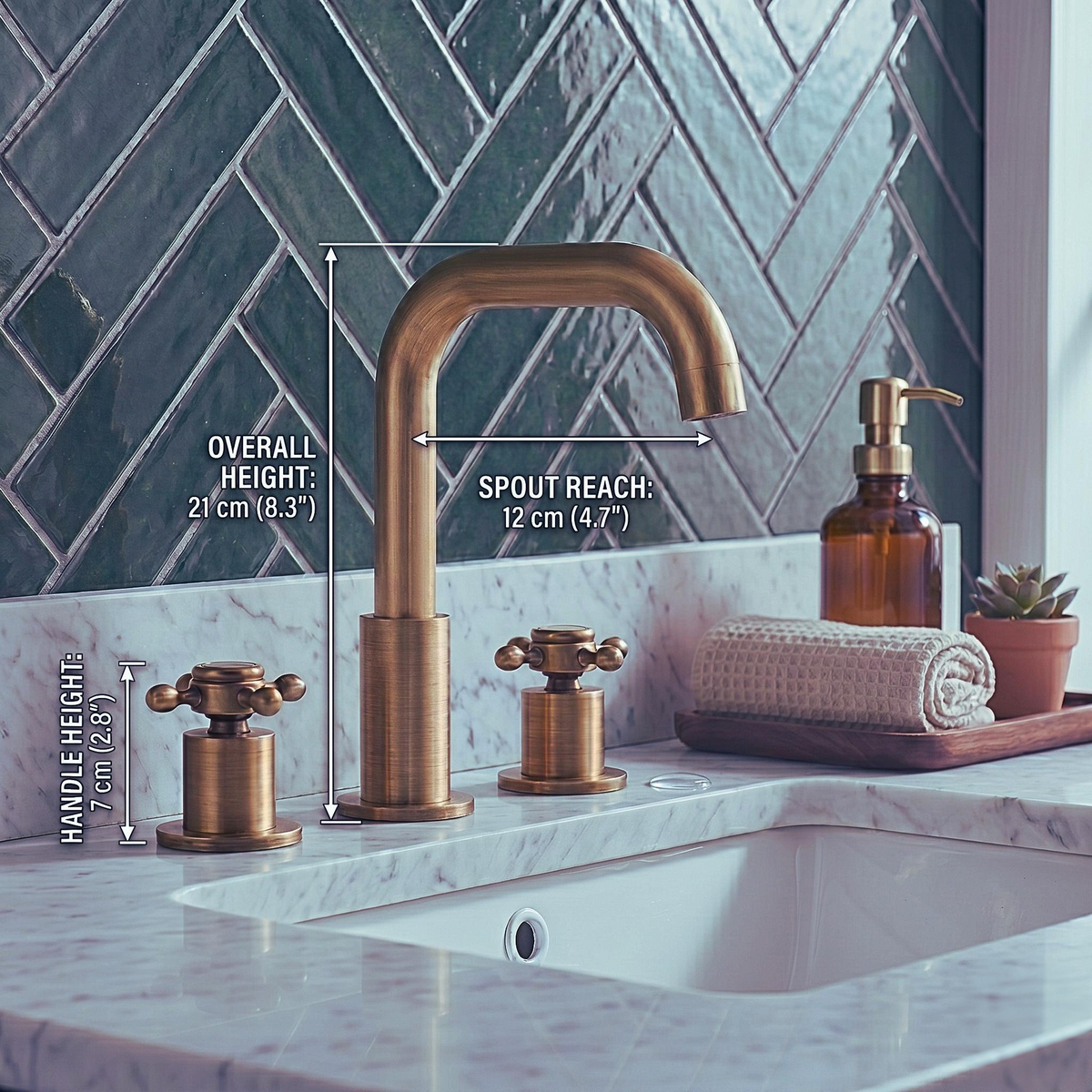 Robinet de lavabo 3 trous style maison de campagne – vue 6