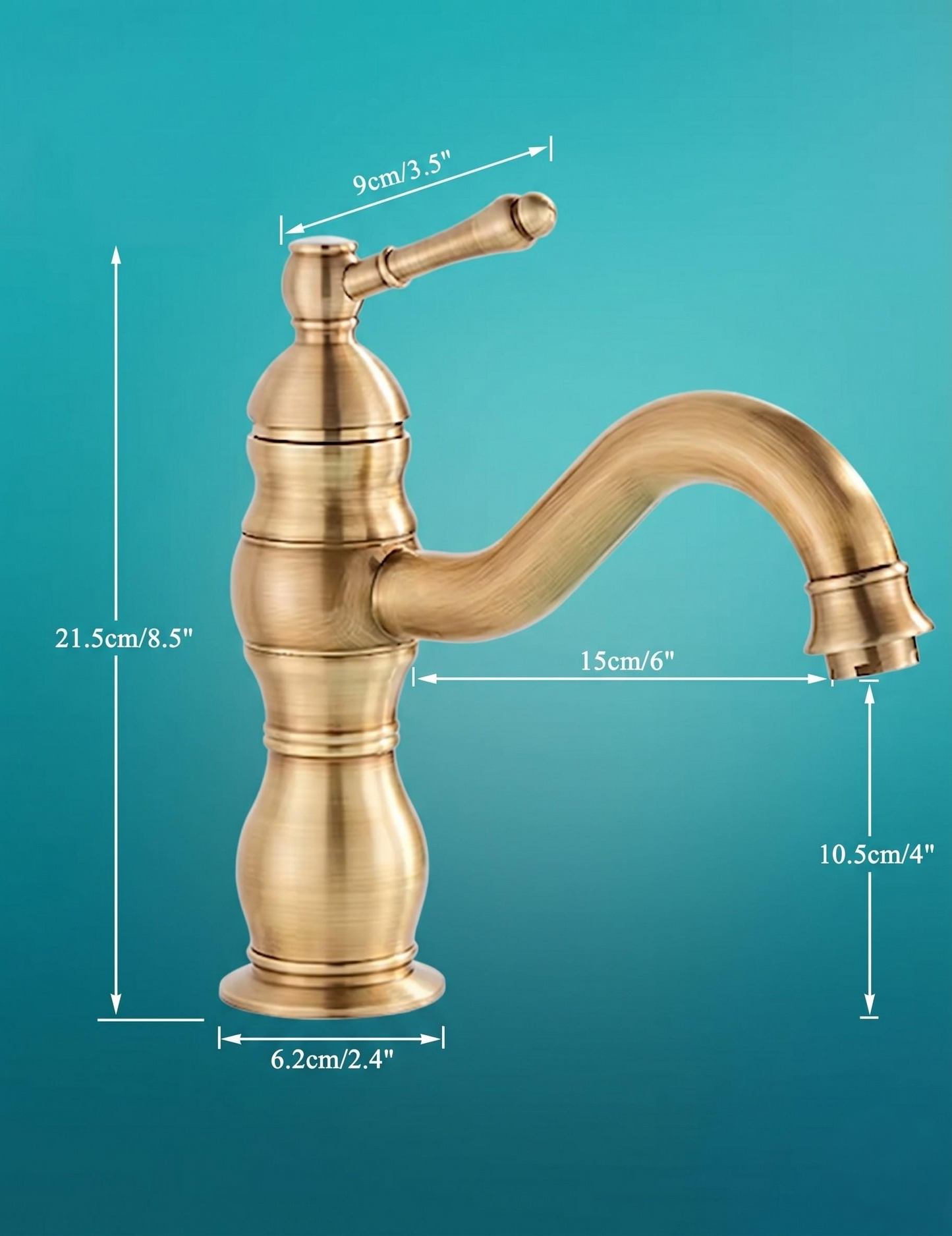 Robinet de lavabo apothicaire en laiton antique – vue 6
