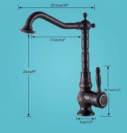 Robinet haut de vasque en bronze noir et laiton – vue 5