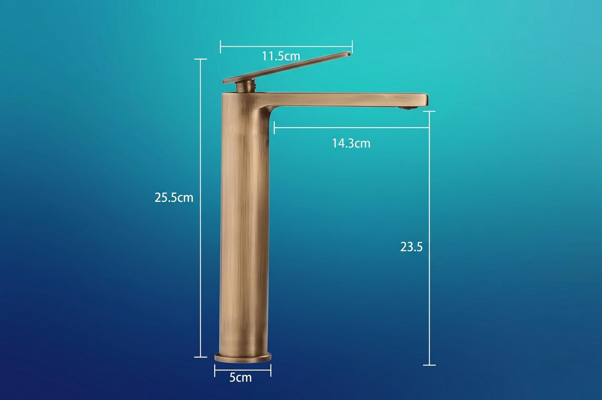Robinet haut de vasque moderne en laiton doré – vue 5