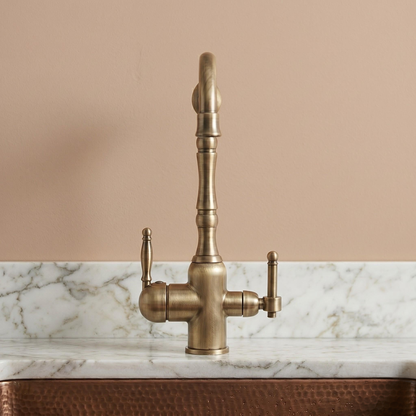 Robinet de cuisine en laiton antique avec eau filtrée – vue 3