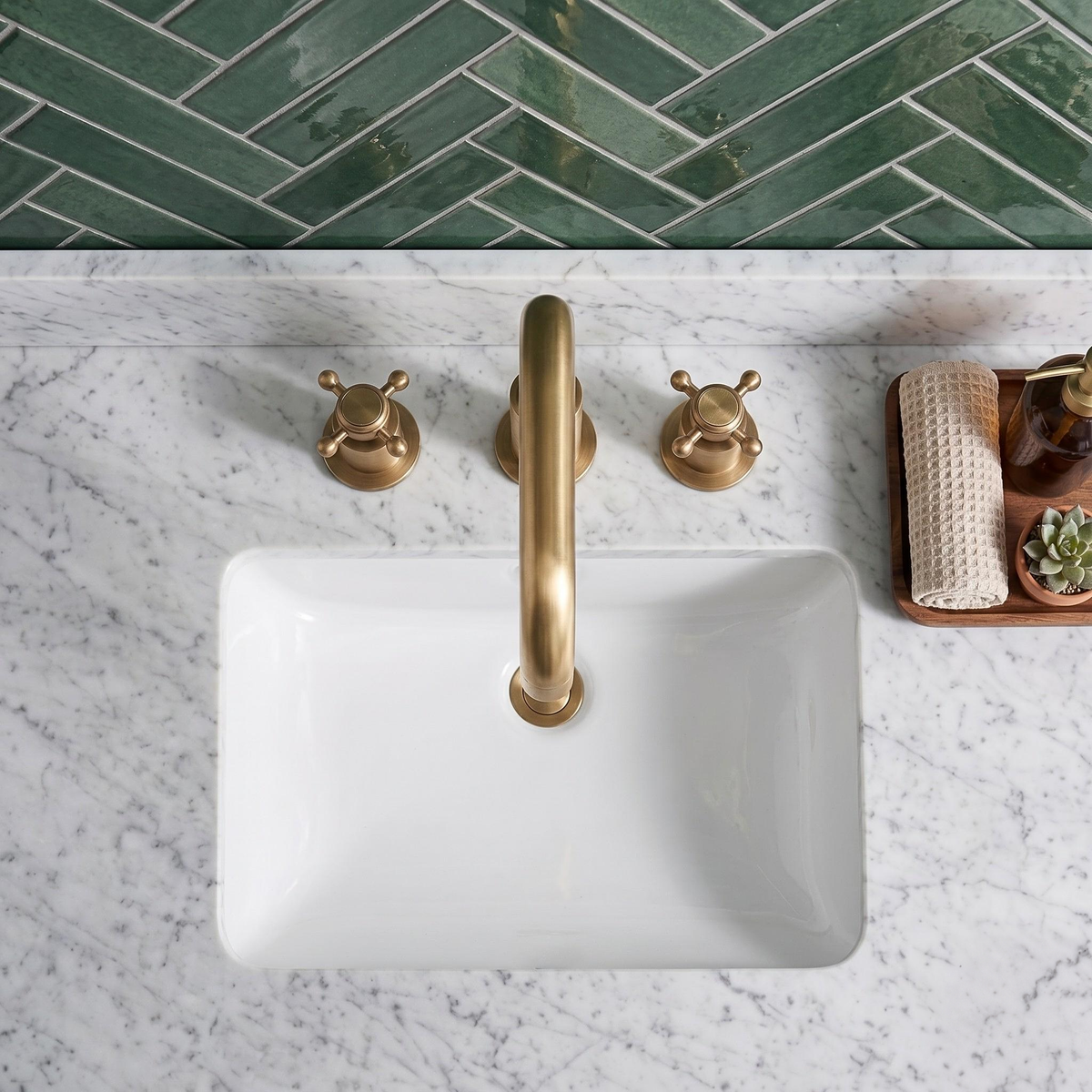 Robinet de lavabo 3 trous style maison de campagne – vue 4