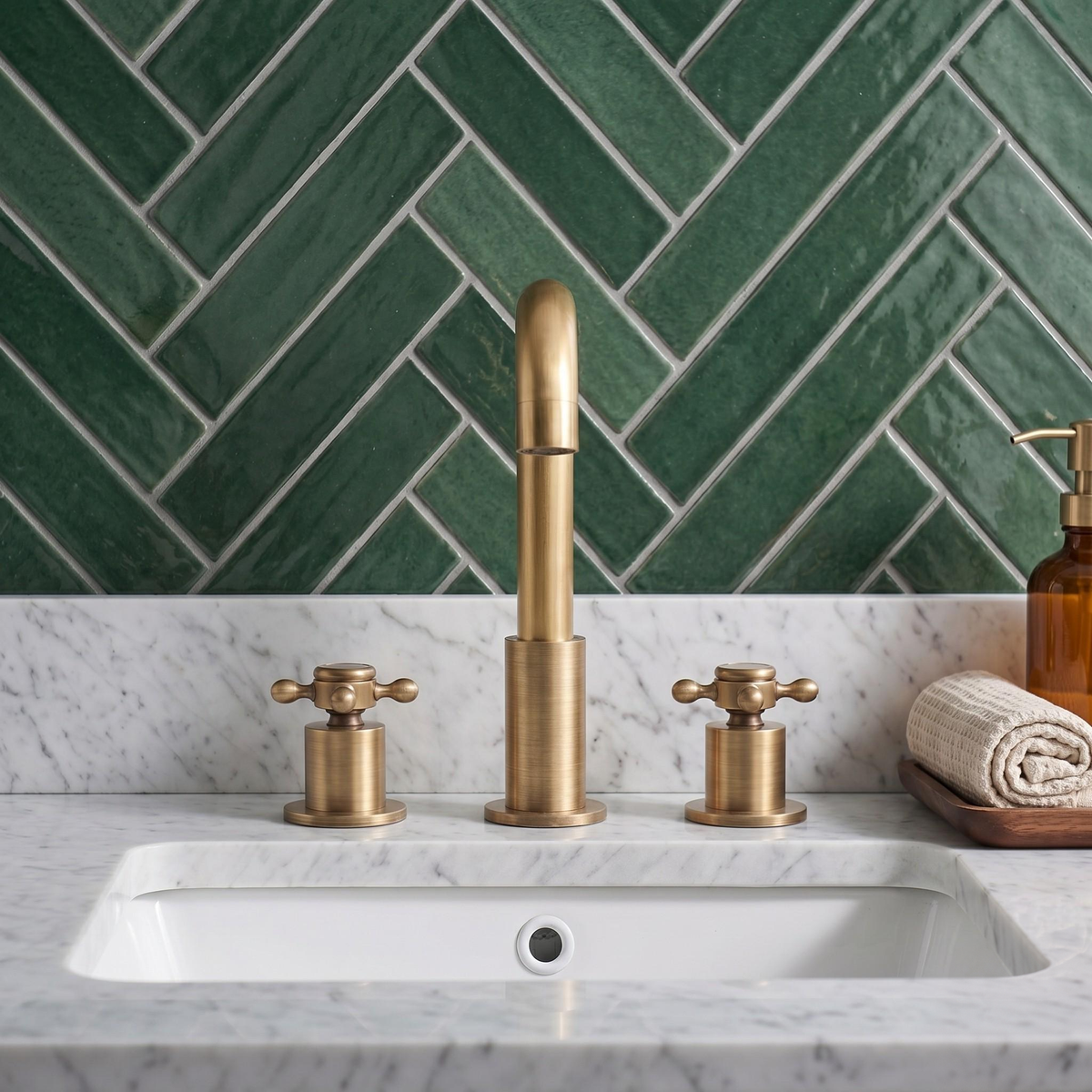 Robinet de lavabo 3 trous style maison de campagne – vue 5