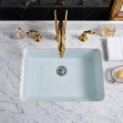 Robinet de lavabo cygne doré à 3 trous en laiton – vue 2