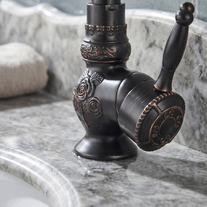 Robinet haut de vasque en bronze noir et laiton – vue 2